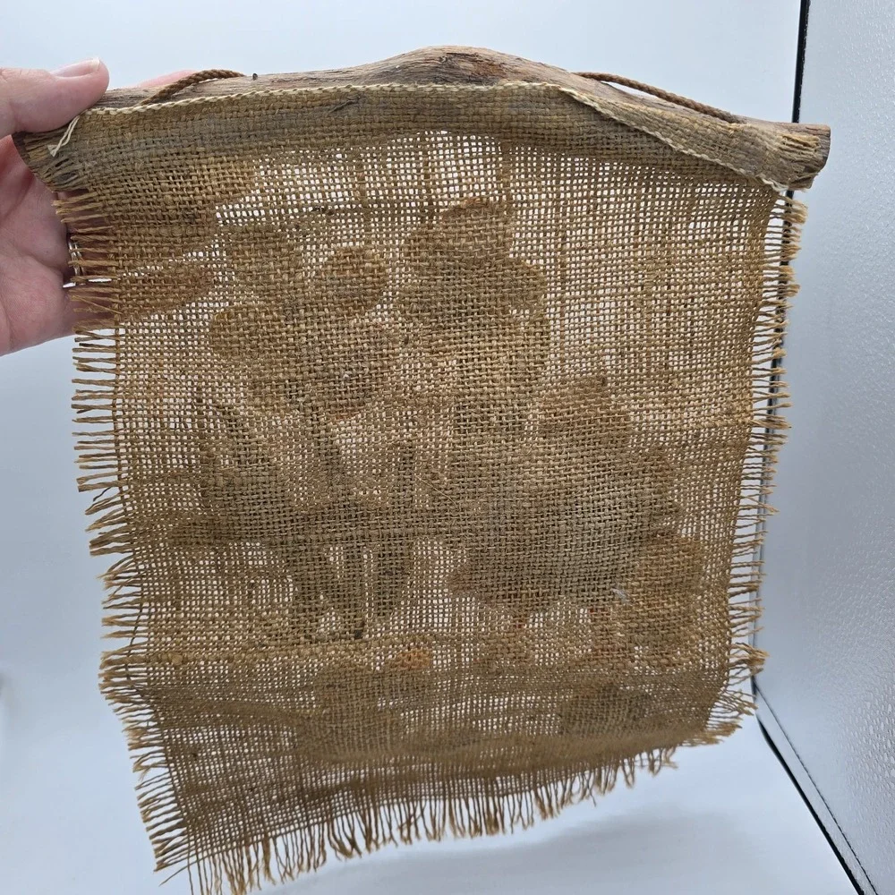 Burlap Chicken Chicks Wall Decor Hanging Farmhouse Country Cottagecore Vtg